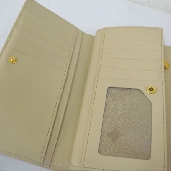 Authentic MCM Trifold Wallet Beige x Pink - Picture 6 of 8
